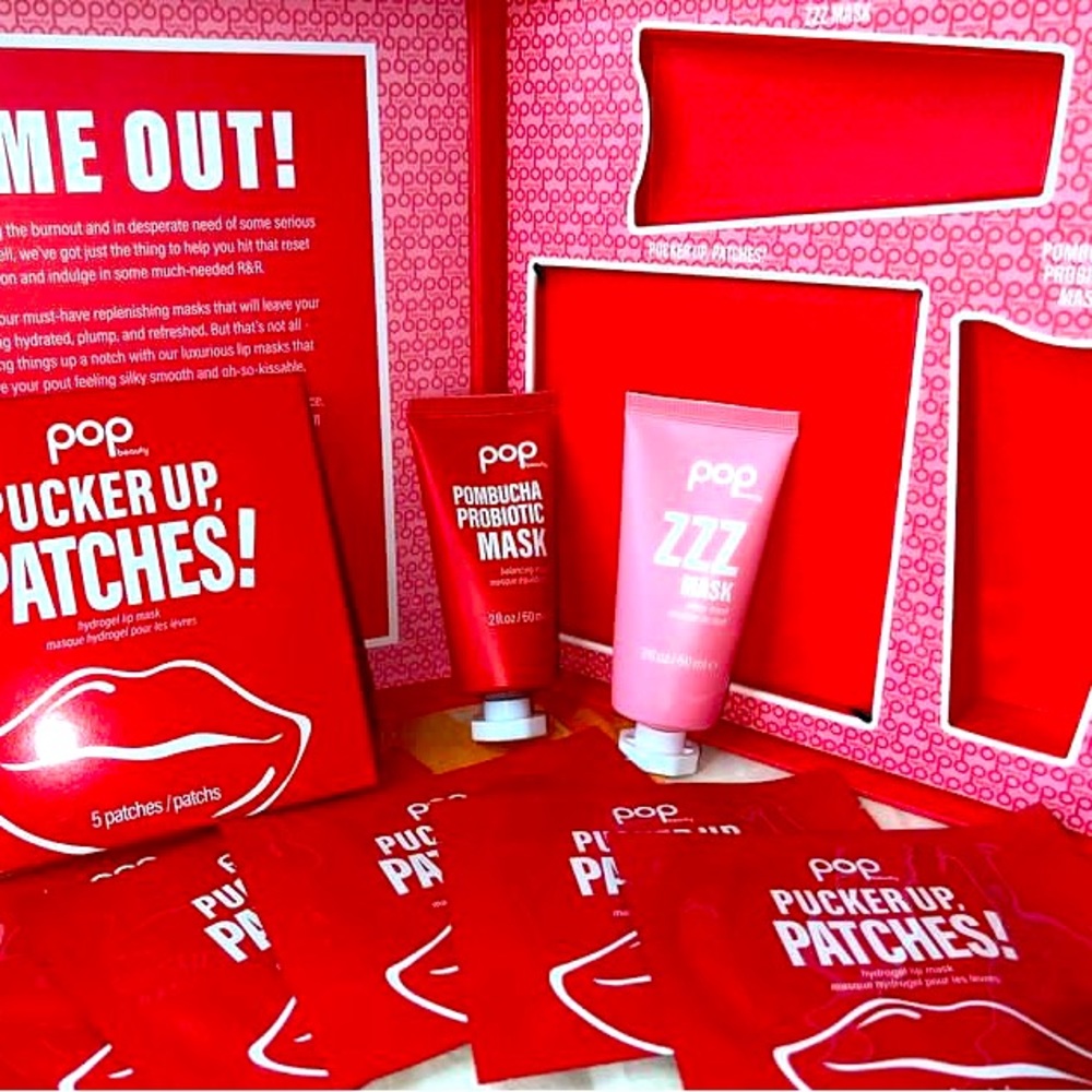 7pc Pop Beauty Pucker Up Lip Masks Probiotic ZZZ set bundle